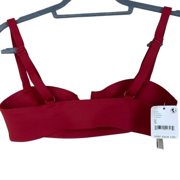 NWT Free People Intimately Notched Lily Scuba Bralette in Haute Red women’s S - Picture 4 of 8